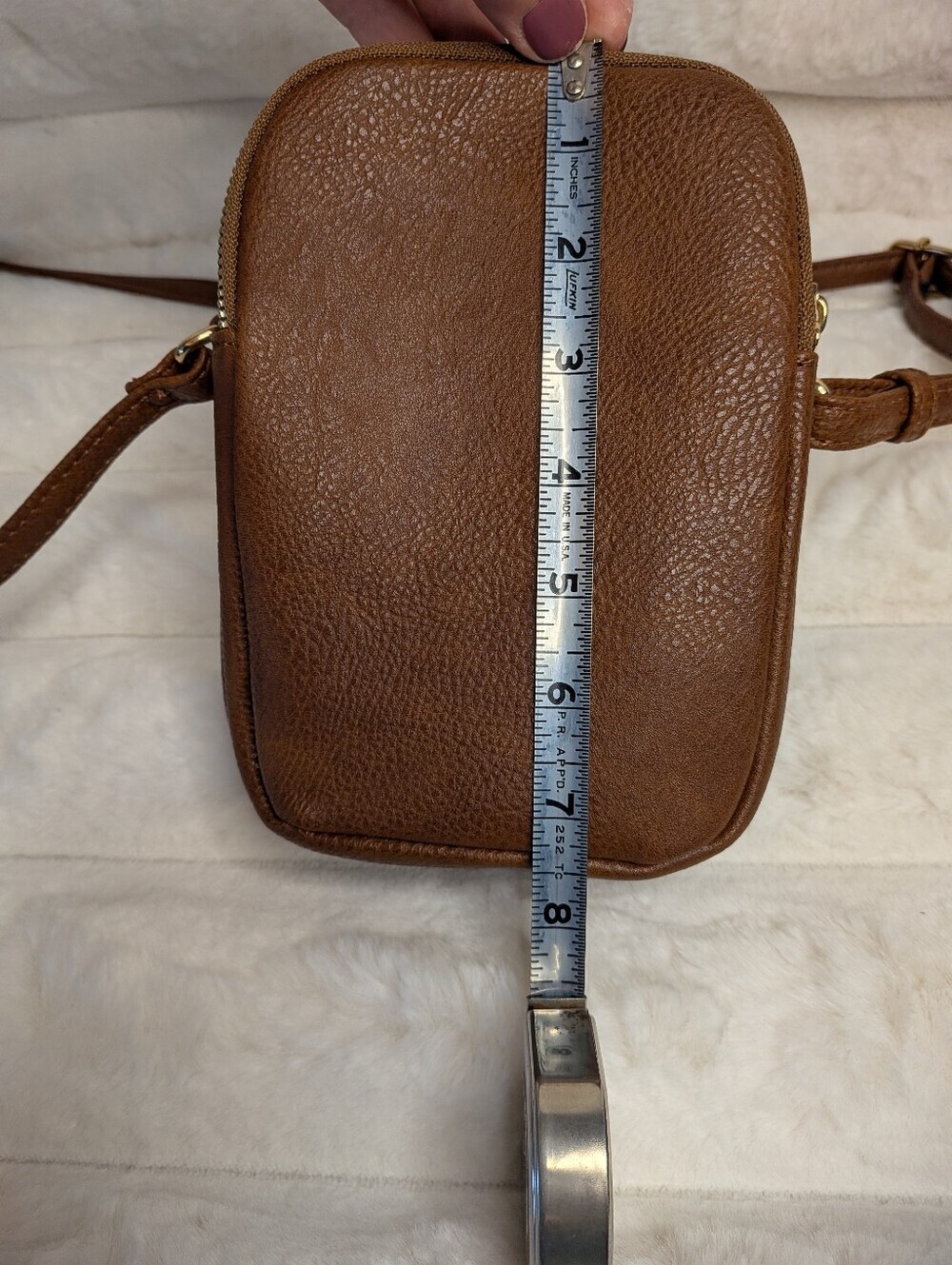 Triple Zipper Faux Leather Crossbody - Picture 9 of 10